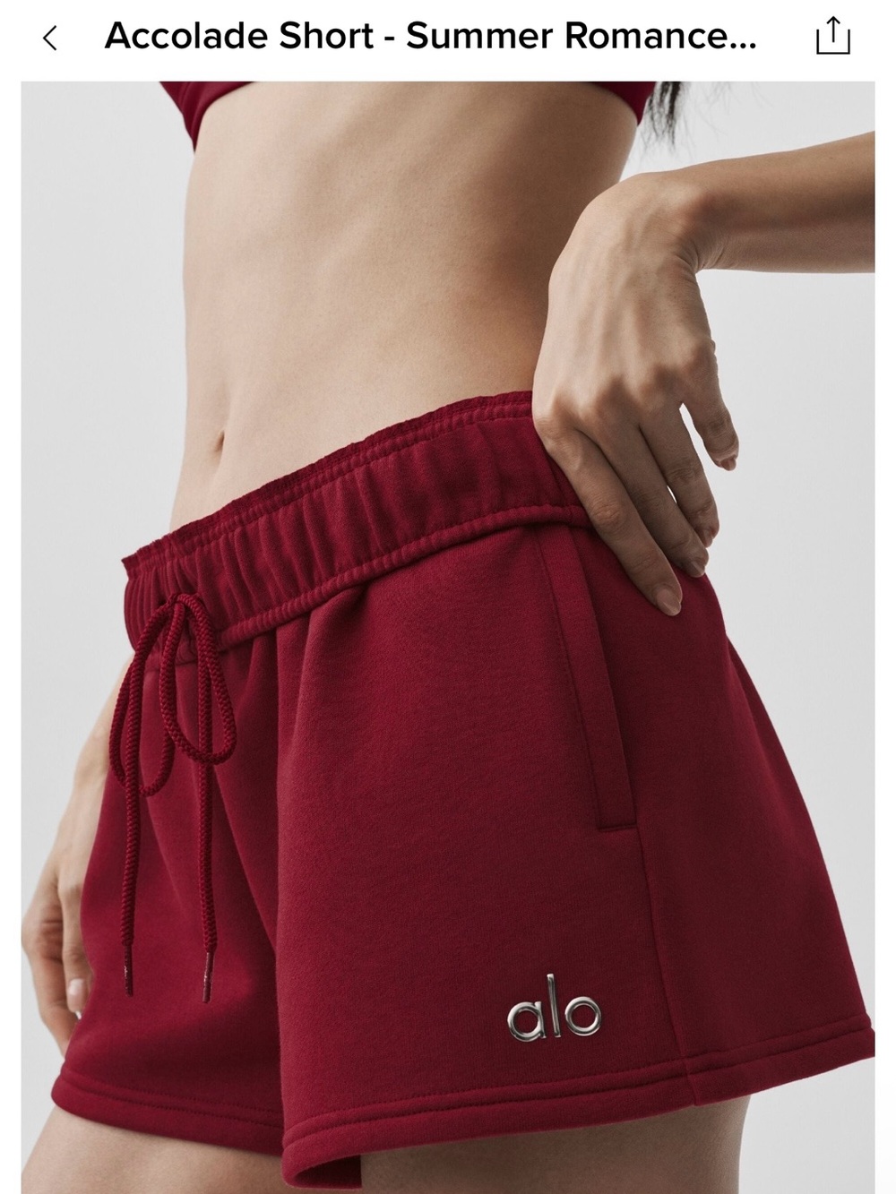 ALO Yoga Women's Accolade Shorts in summer romance red
